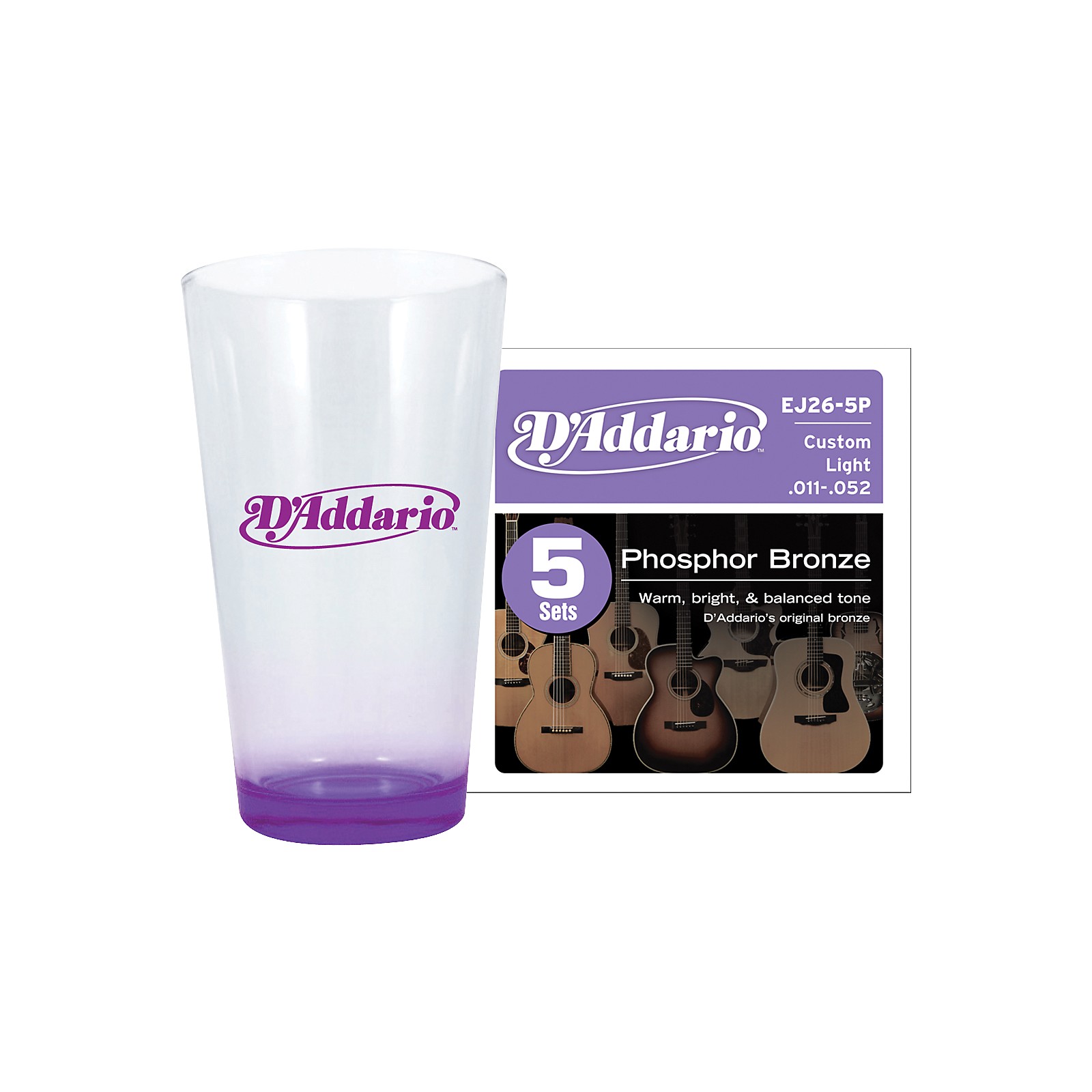 D'Addario 5-Pack EJ26 with Pint Glass | Musician's Friend
