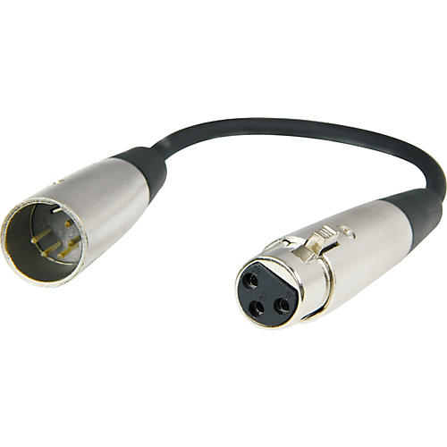 Hosa DMX-106 5-Pin Male XLR to 3-Pin Female XLR DMX-512 Adapter Cable Condition 1 - Mint  6 in.