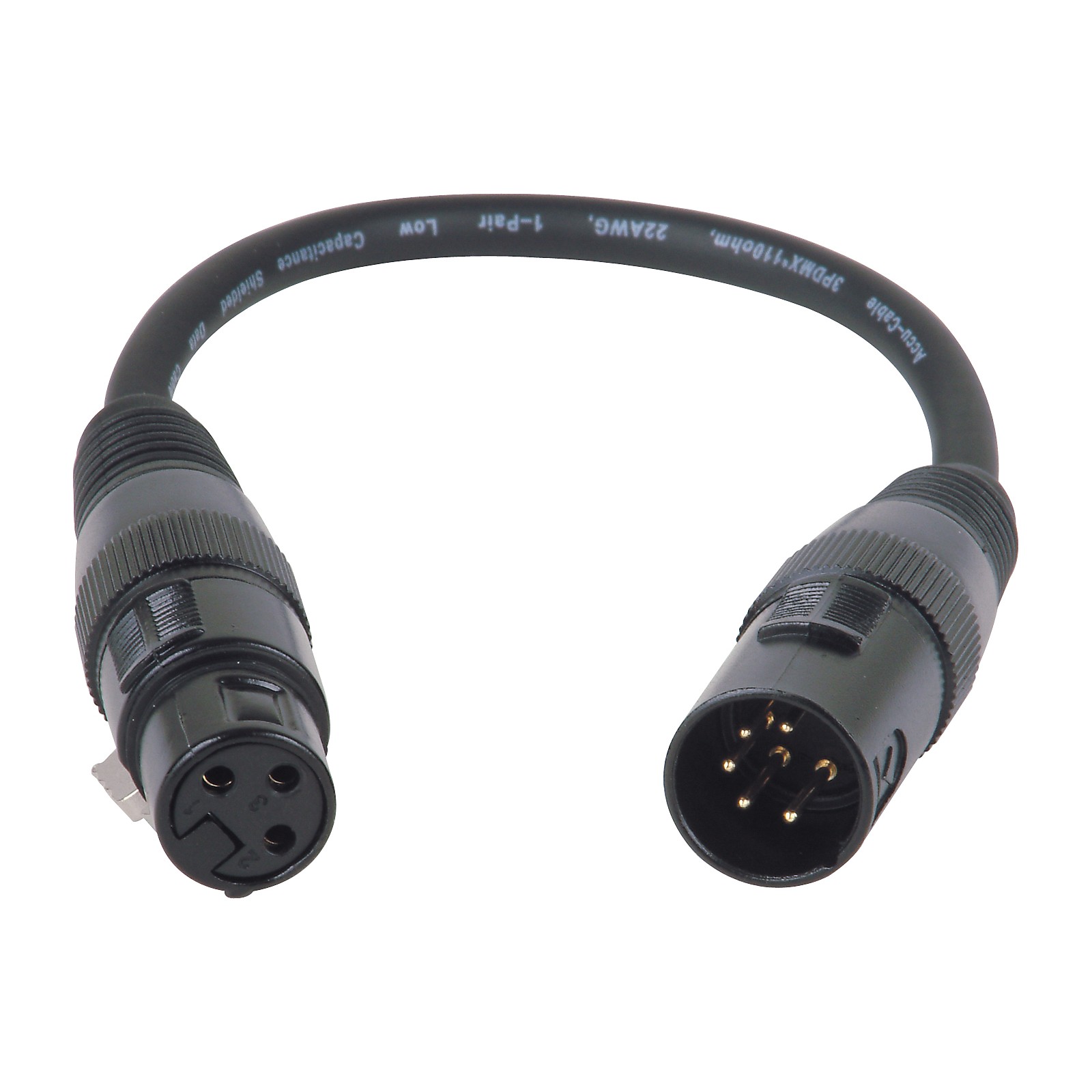 American DJ 5Pin Male to 3Pin Female XLR Turnaround DMX Cable