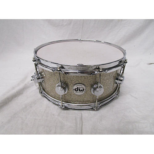 DW 5.5X14 Collector's Series Finish Ply Snare Drum Silver Sparkle 10