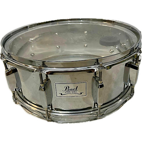 Pearl 5.5X14 STEEL SNARE Drum Chrome 10