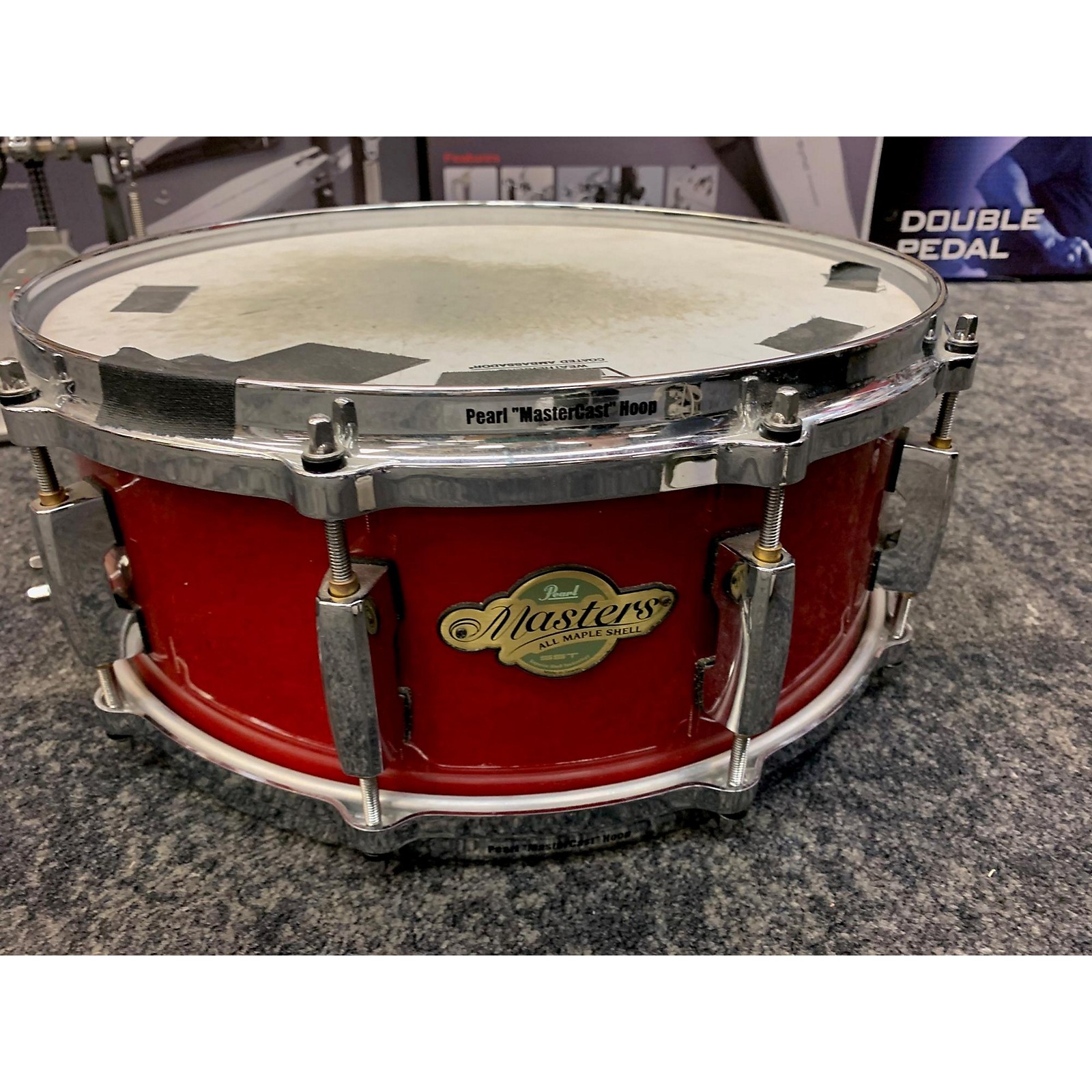 Used Pearl 5.5X14.5 Masters Premium Snare Drum Red 145 | Musician's Friend