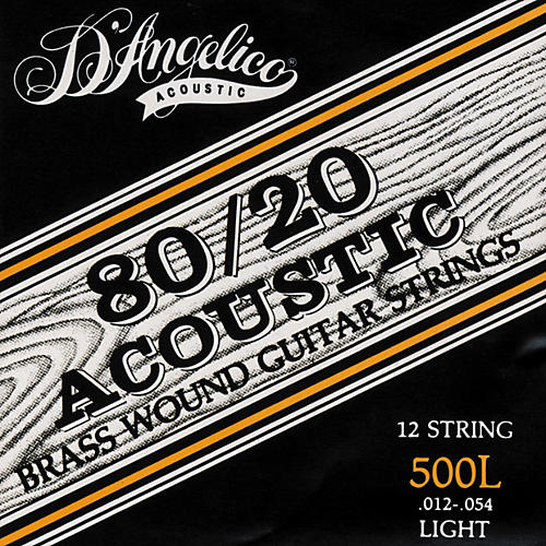 500L 80/20 Brasswound Light Acoustic 12-String Guitar Strings