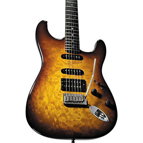 Fender American Deluxe Stratocaster QMT Electric Guitar Tobacco