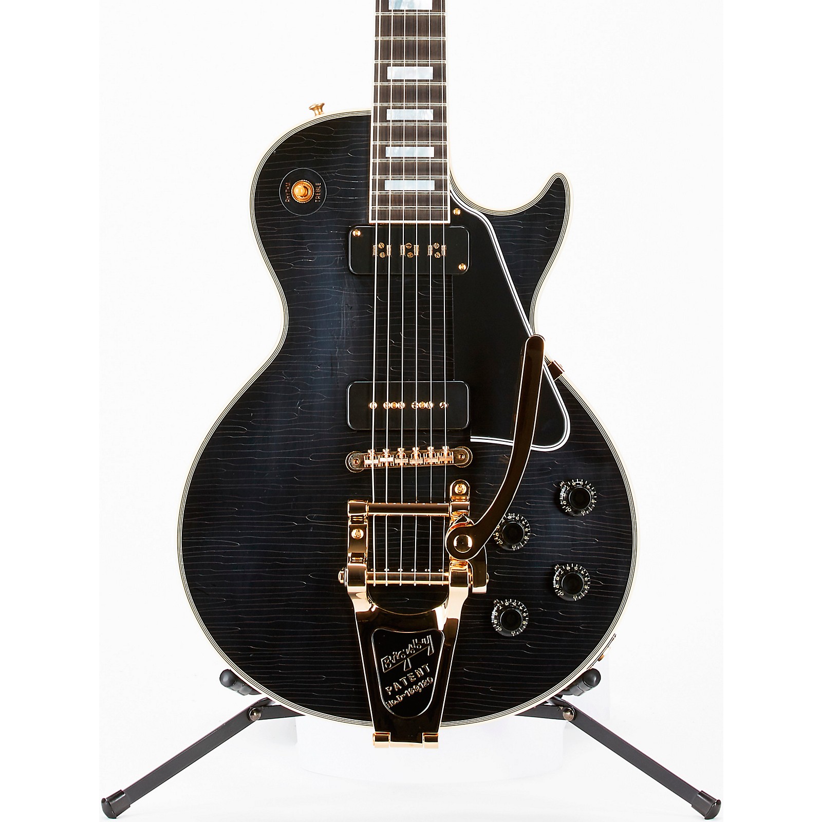 Gibson Custom Les Paul Custom Light Aged With Bigsby Electric Guitar Ebony Musician S Friend