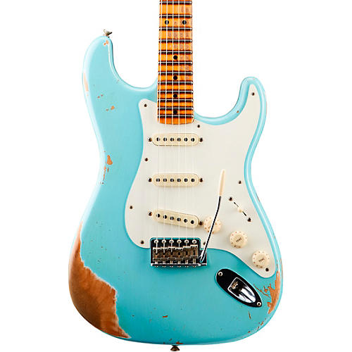 Fender Custom Shop '59 Heavy Relic Stratocaster Maple Fingerboard Electric Guitar Aged Daphne Blue