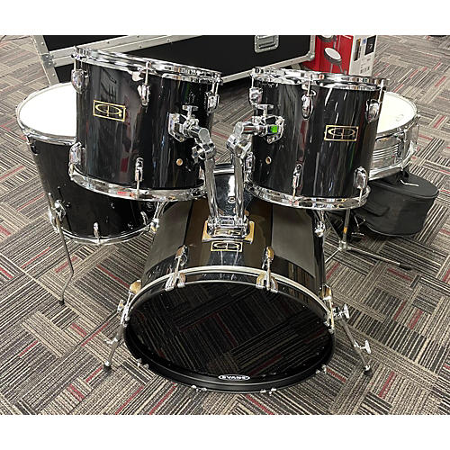 GP Percussion 5PC COMPLETE DRUM SET Drum Kit Black