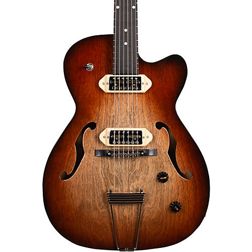 Godin 5th Avenue Thin Line Hollowbody Electric Guitar With Gold Foil Pickups Vintage Burst