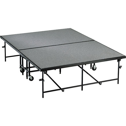 Midwest Folding Products 6' Deep X 8' Wide  Mobile Stage 24 Inch High Hardboard Deck