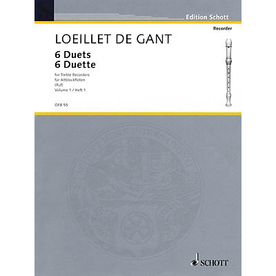 Schott 6 Duets - Volume 1 Schott Series by Jean Baptiste Loeillet