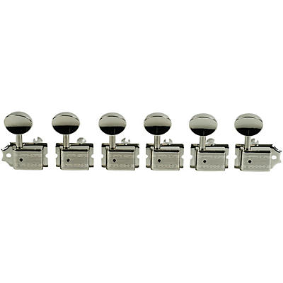 Kluson 6-In-Line Deluxe Series Oval Metal Double Line Logo Tuning Machines