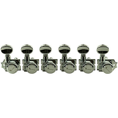 Kluson 6-In-Line Locking Revolution Series H-Mount Non-Collared Tuning Machines With Staggered Posts