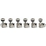 Kluson 6-In-Line Revolution Series H-Mount Tuning Machines With Staggered Posts - Nickel