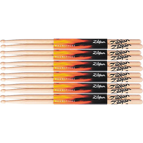 6 Pair Natural Hickory 5A Wood Drumsticks Plus 1 Pair Free