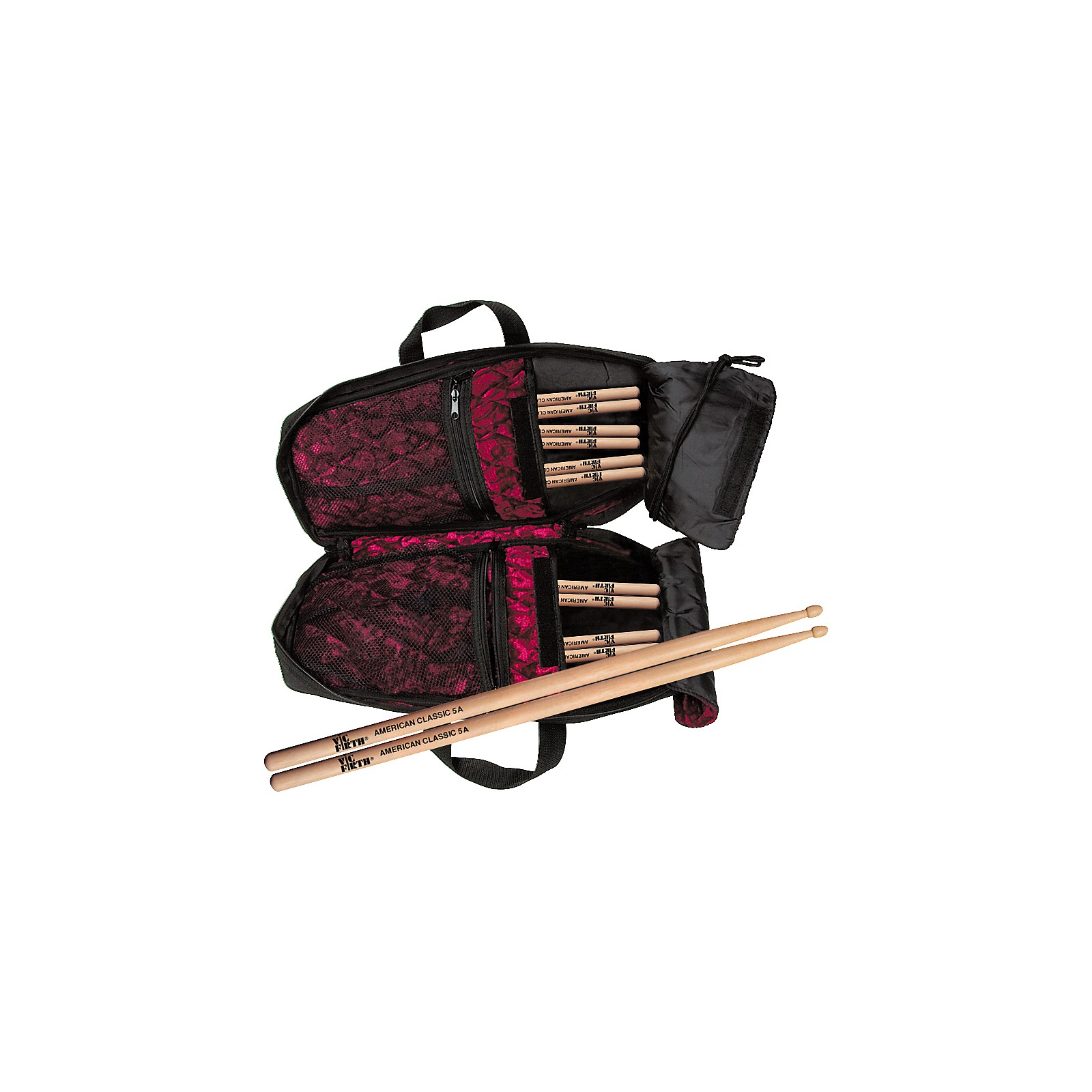 Coffin Case 6Pair Vic Firth 5A Drumsticks & Bodybag Stick Bag