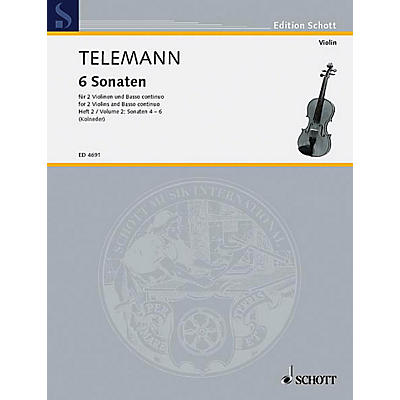 Schott 6 Sonatas - Vol. 2:4-6 Schott Series Composed by Georg Philipp Telemann