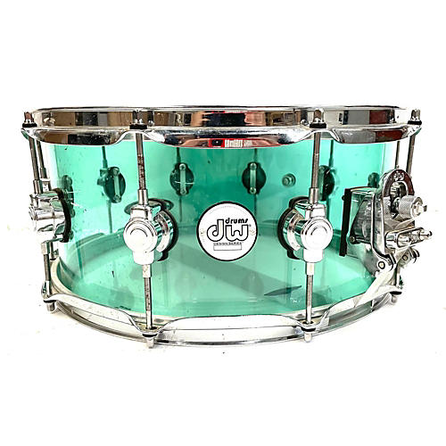 DW 6.5X14 Design Series Acrylic Snare Drum Turquoise 15