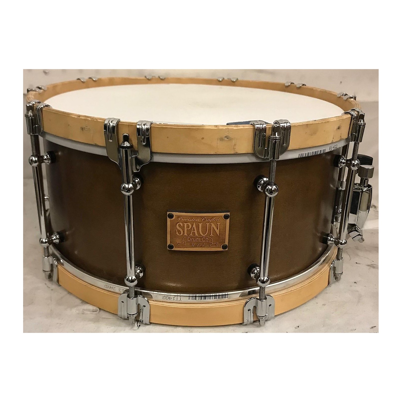 Used Spaun 6.5X14 Revolutionary Wood Hoop Snare Drum 15 | Musician's Friend