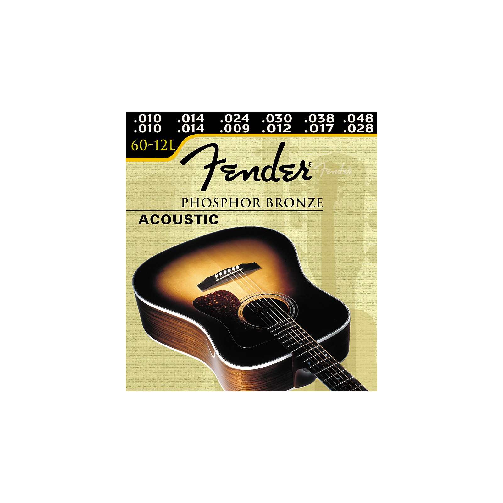 Fender 6012L 12String Phosphor Bronze Light Ball End Acoustic Guitar