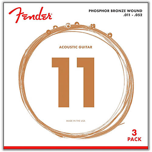 60CL Phosphor Bronze Custom Light Acoustic Guitar Strings 11-52 (3-Pack)