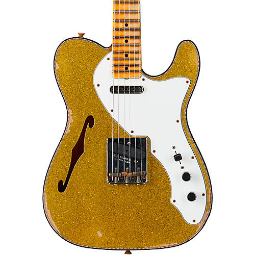 Fender Custom Shop '60s Custom Telecaster Thinline Relic Limited-Edition Electric Guitar Chartreuse Sparkle