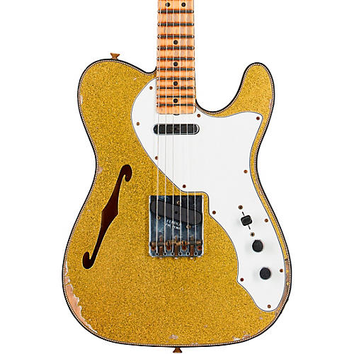 Fender Custom Shop '60s Custom Telecaster Thinline Relic Limited-Edition Electric Guitar Chartreuse Sparkle