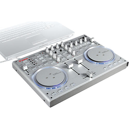 Silver Vestax VCI-100 USB MIDI DJ Controller with Platter Controls 