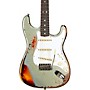Fender Custom Shop 65 Stratocaster Super Heavy Relic Electric Guitar Super Faded Aged Firemist Silver over 3-Color Sunburst