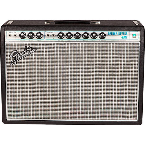 Fender '68 Custom Deluxe Reverb 22W 1x12 Tube Guitar Combo Amp With Celestion G12V-70 Speaker Condition 2 - Blemished Black 197881399283