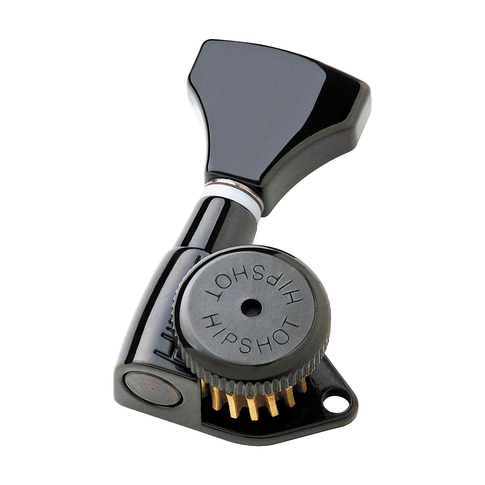 Hipshot 6GLO Grip Lock Standard Locking Guitar Tuning Machine Set Black