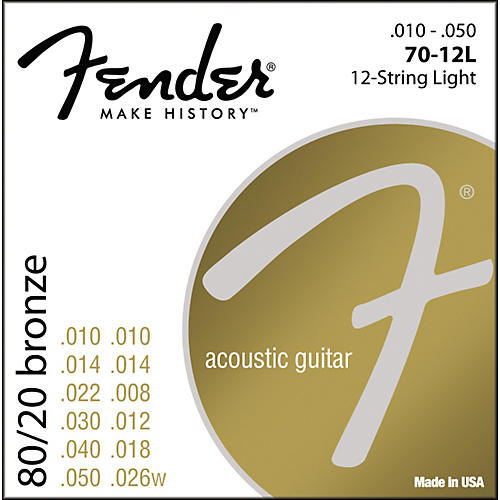 70-12L 80/20 Bronze 12-String Acoustic Strings - Light