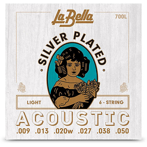 LaBella 700 Silver-Plated 6-String Acoustic Guitar Strings Light (9 - 50)