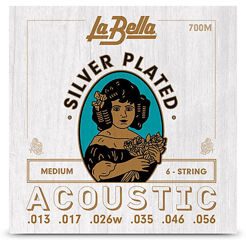 LaBella 700 Silver-Plated 6-String Acoustic Guitar Strings Medium (13-56)