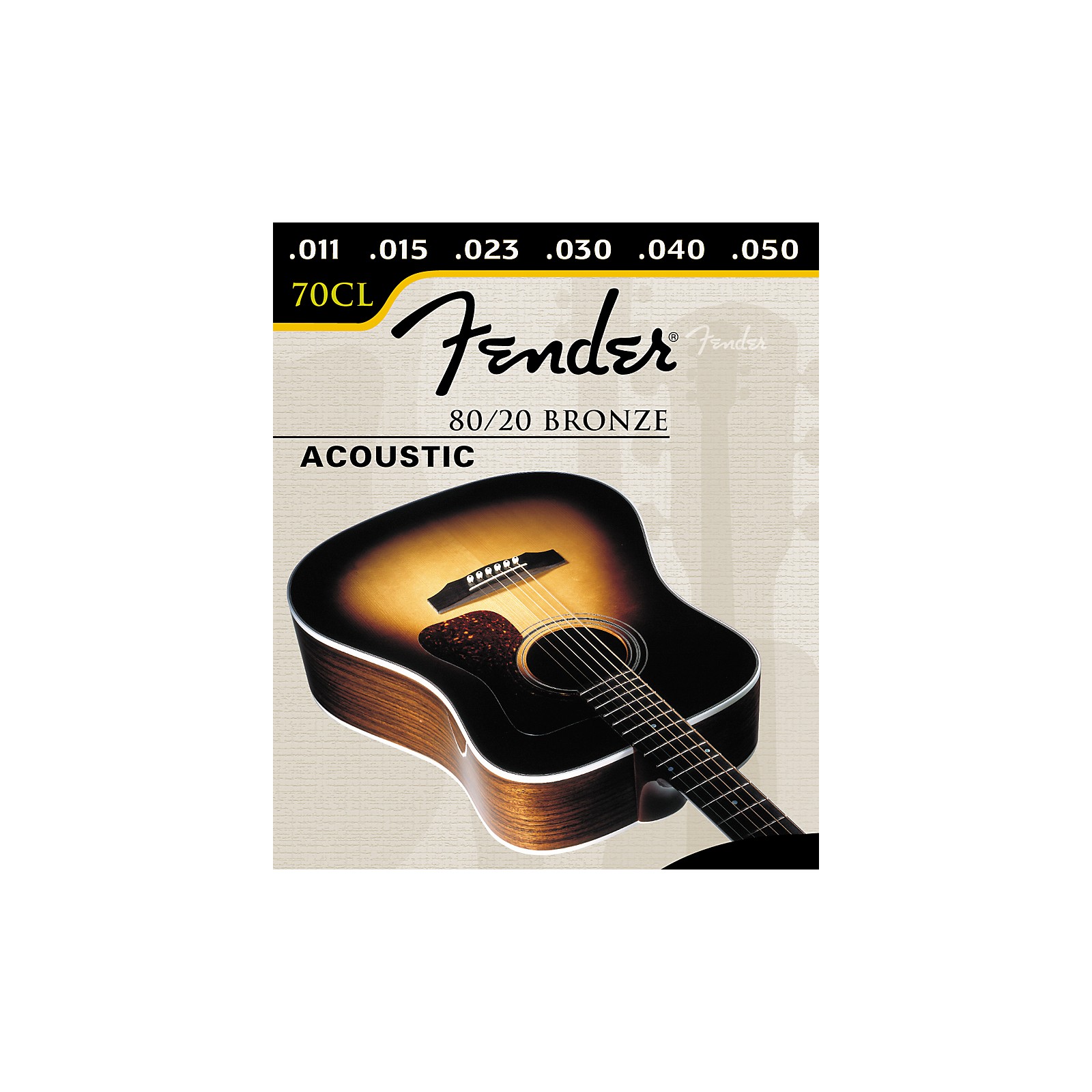 Fender 70CL 80/20 Bronze Acoustic Ball End Acoustic Guitar Strings Musician's Friend