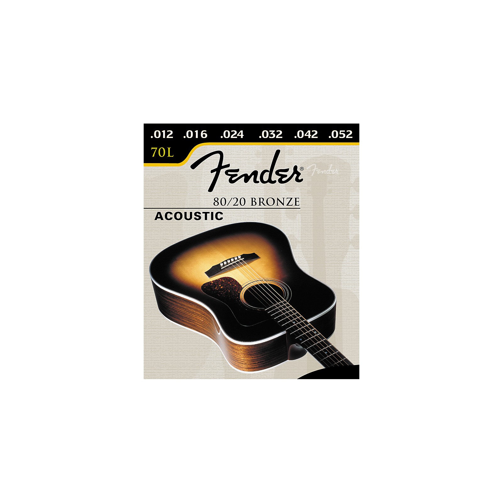 Fender 70L 80/20 Bronze Light Acoustic Ball End Acoustic Guitar Strings Musician's Friend