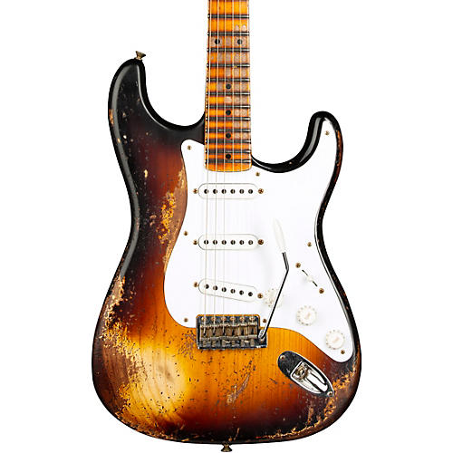 Fender Custom Shop 70th Anniversary 1954 Stratocaster Super Heavy Relic Limited-Edition Electric Guitar Wide Fade 2-Color Sunburst