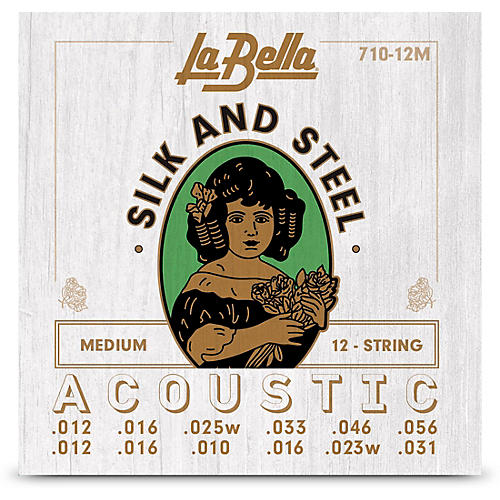 LaBella 710-12 12-String Silk & Steel Acoustic Guitar Strings Medium
