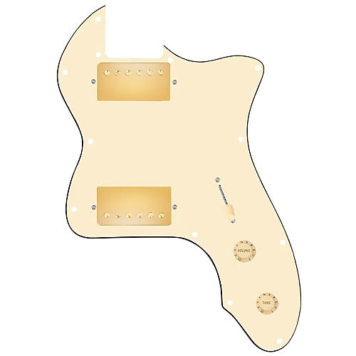 920d Custom 72 Thinline Tele Loaded Pickguard With Gold Cool Kids Humbuckers & Aged White Knobs Aged White