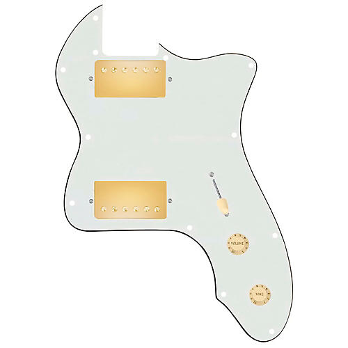 920d Custom 72 Thinline Tele Loaded Pickguard With Gold Cool Kids Humbuckers & Aged White Knobs Parchment