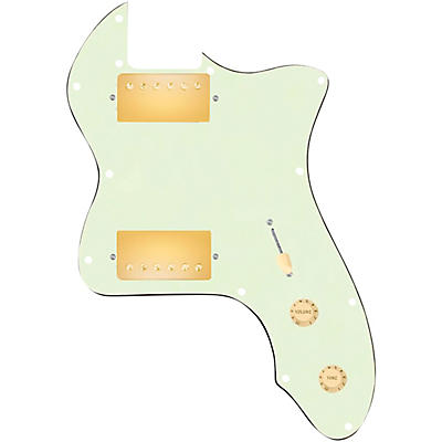 920d Custom 72 Thinline Tele Loaded Pickguard With Gold Roughneck Humbuckers and Aged White Knobs