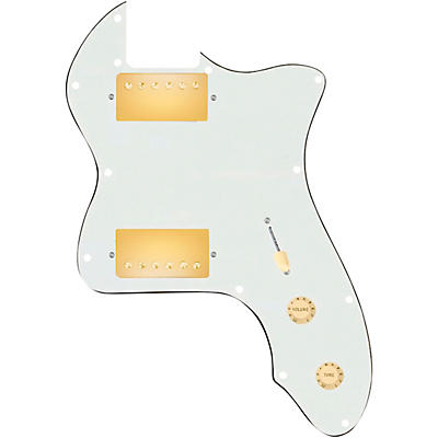 920d Custom 72 Thinline Tele Loaded Pickguard With Gold Roughneck Humbuckers and Aged White Knobs