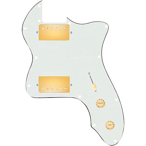 920d Custom 72 Thinline Tele Loaded Pickguard With Gold Roughneck Humbuckers and Aged White Knobs Parchment