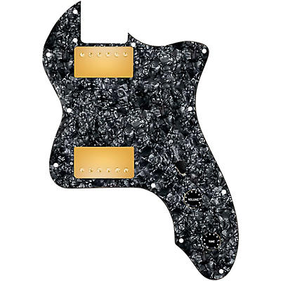 920d Custom 72 Thinline Tele Loaded Pickguard With Gold Roughneck Humbuckers and Black Knobs