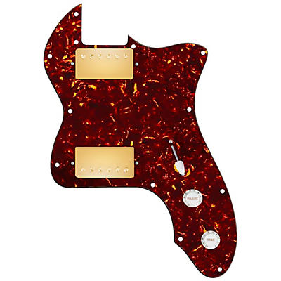 920d Custom 72 Thinline Tele Loaded Pickguard With Gold Roughneck Humbuckers and White Knobs