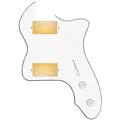 920d Custom 72 Thinline Tele Loaded Pickguard With Gold Roughneck Humbuckers and White Knobs