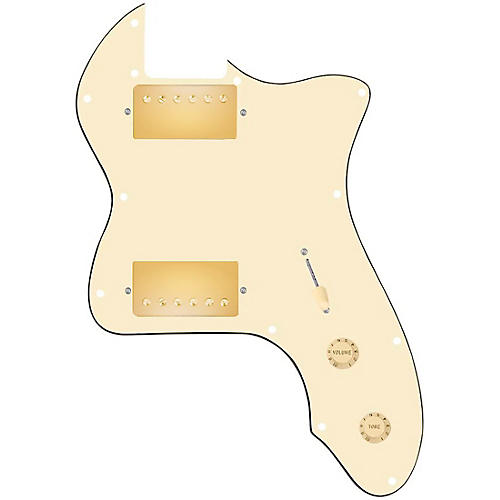 920d Custom 72 Thinline Tele Loaded Pickguard With Gold Smoothie Humbuckers and Aged White Knobs Aged White