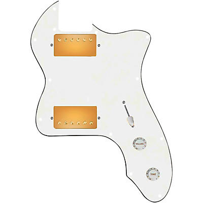 920d Custom 72 Thinline Tele Loaded Pickguard With Gold Smoothie Humbuckers and White Knobs