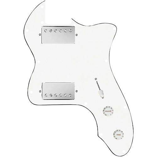 920d Custom 72 Thinline Tele Loaded Pickguard With Nickel Roughneck Humbuckers & White Knobs White