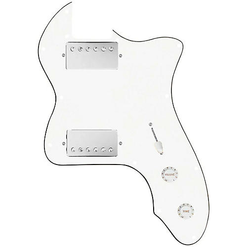 920d Custom '72 Thinline Tele Loaded Pickguard With Nickel Smoothie Humbuckers & White Knobs White