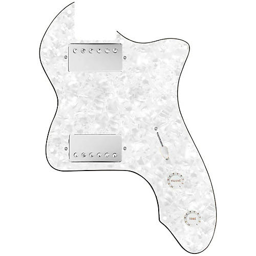 920d Custom 72 Thinline Tele Loaded Pickguard With Nickel Smoothie Humbuckers with White Knobs White Pearl